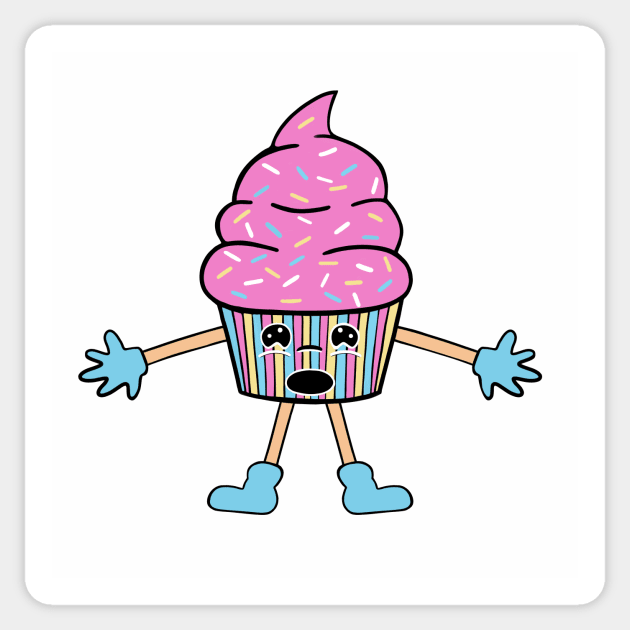 KAWAII Pink Cupcake Lover -Funny Cupcake Art Sticker by SartorisArt1